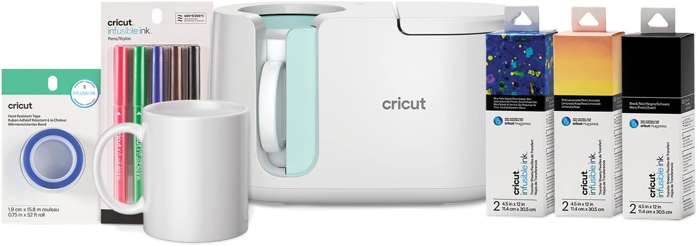 Cricut 8001862 - Krūzīšu apdrukas - aplīmēšanas prese / Starta komplekts