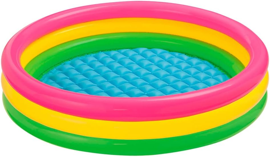 Intex Sunset Glow 57412 – Piepūšamais baseins trīs riņķiem, vinils, vienvietīgs, daudzkrāsains, 114x25 cm