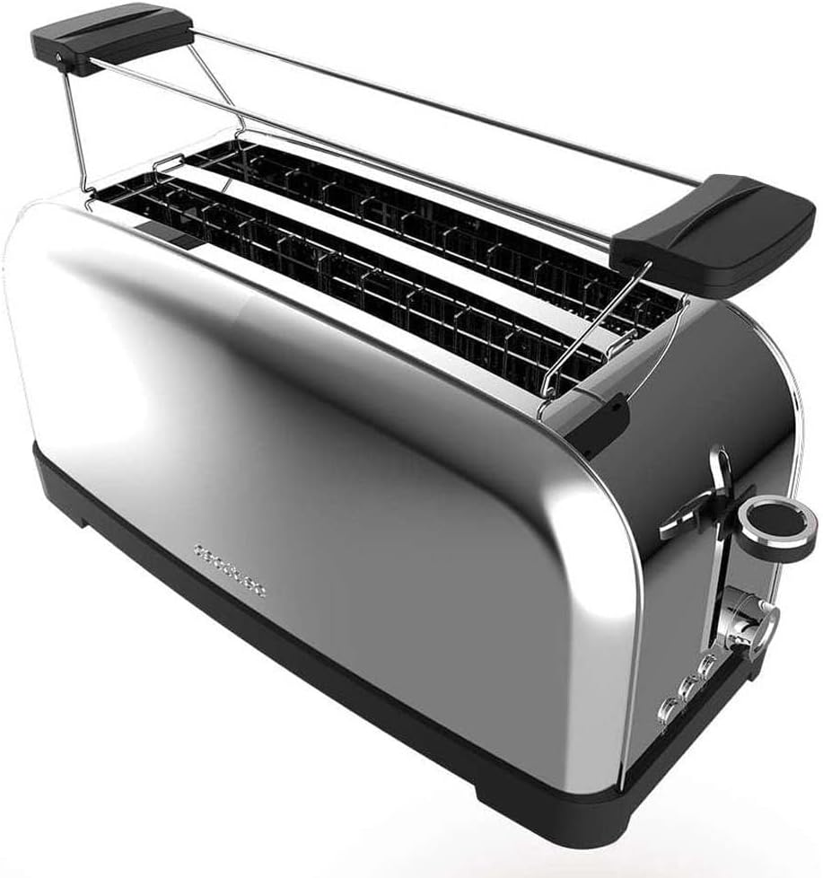 Cecotec Toastin Time 04822 – Tosteris, 1500 W, garas un platas dubultās ligzdas, automātiska apstāšanās, nerūsējošā tērauda dizains