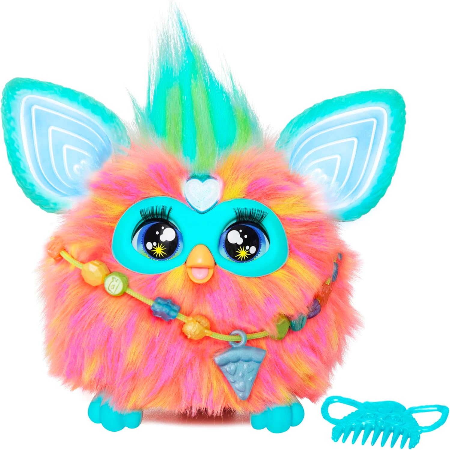 Furby Coral F6744 – Interaktīvā plīša rotaļlieta, runā franču valodā, dažādas reakcijas