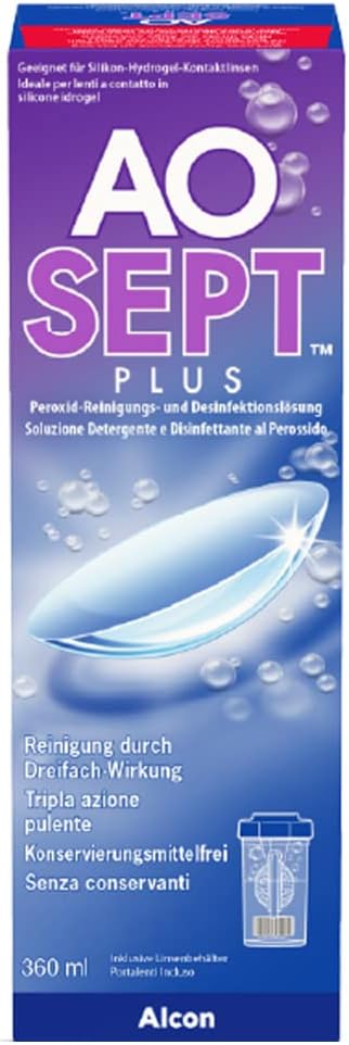 Aosept Plus 102018010 – Kontaktlēcu kopšanas šķīdums, 360 ml, bez konservantiem, efektīva dezinfekcija