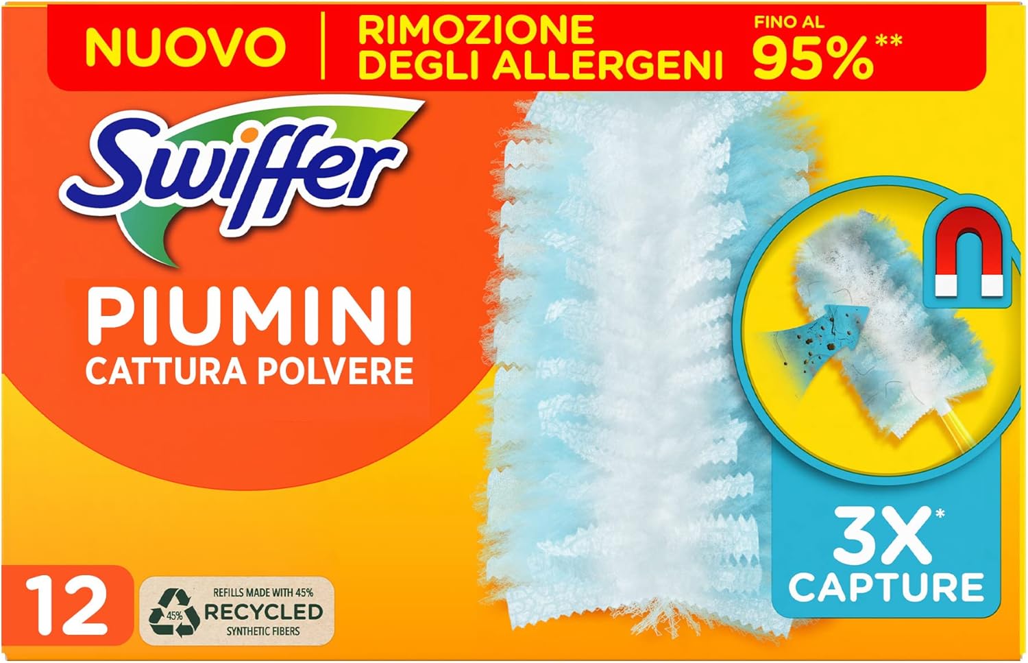 Swiffer Duster – Putekļu savācējs ar 12 lupatiņām, samazina alergēnus līdz 95%