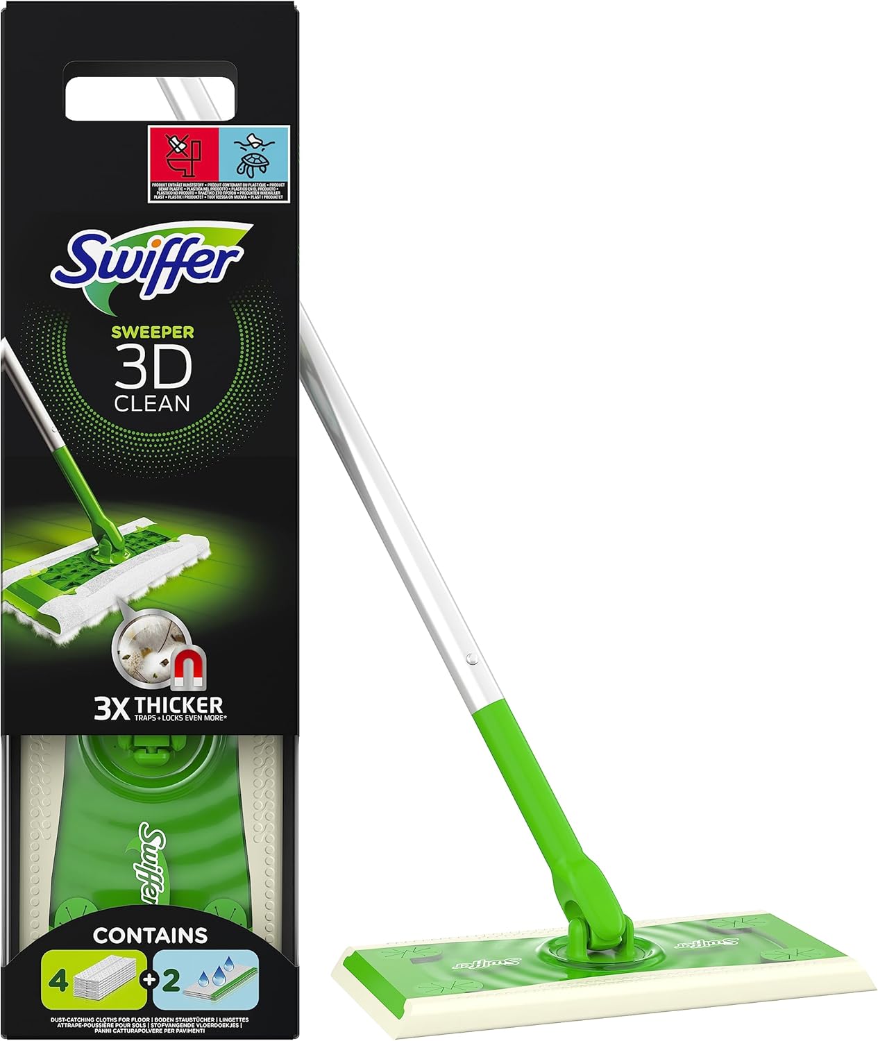 Swiffer 3D Clean – Tīrīšanas slotiņu komplekts, efektīva putekļu un netīrumu savākšana