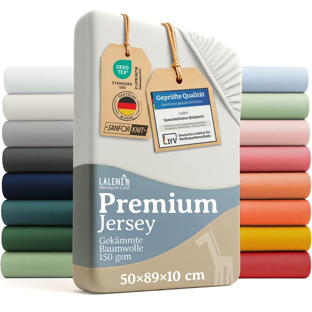 Laleni Premium Maxi – Palags bērnu gultiņai, kokvilna, 50x89 cm