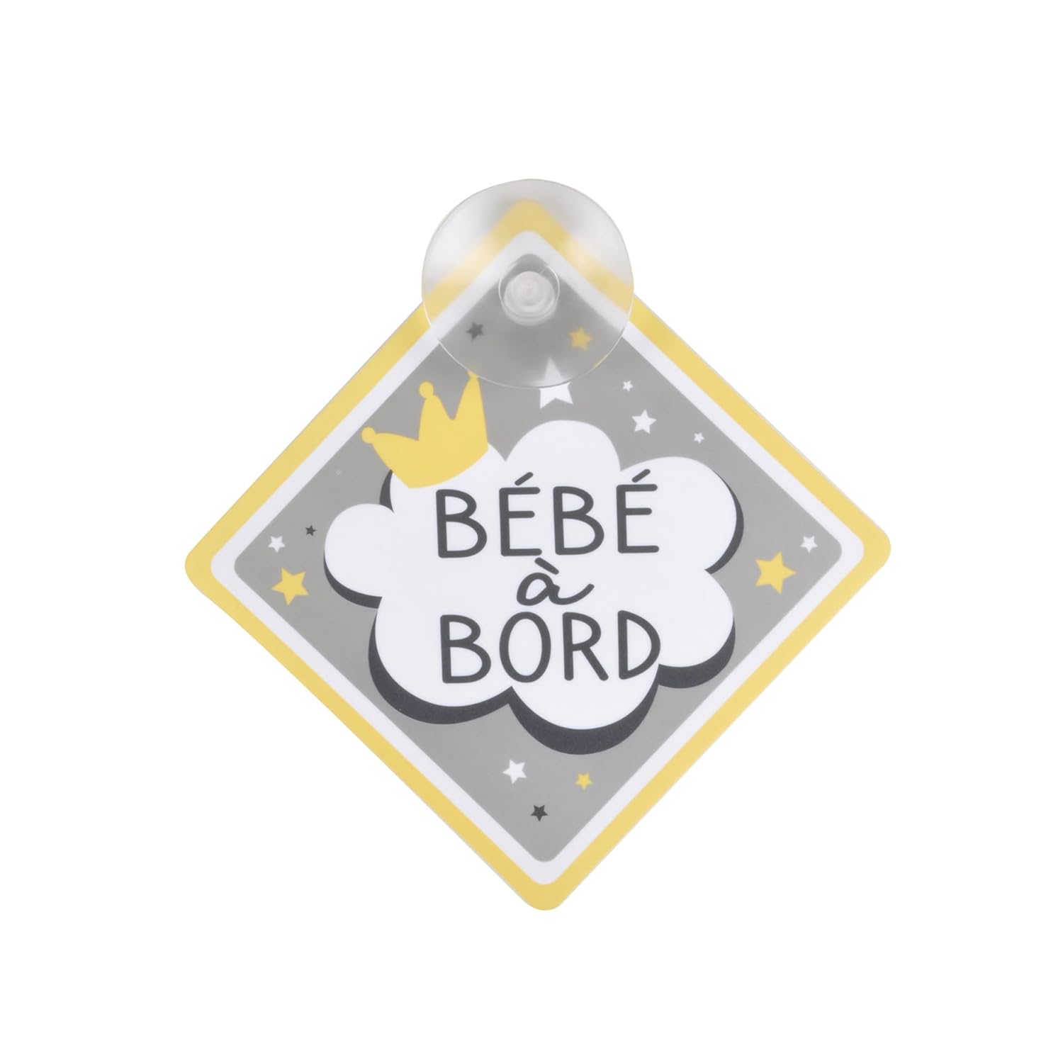 BEBE DOUCEUR Baby On Board – Auto zīme ar piesūcekni, 12,5 x 12,5 cm
