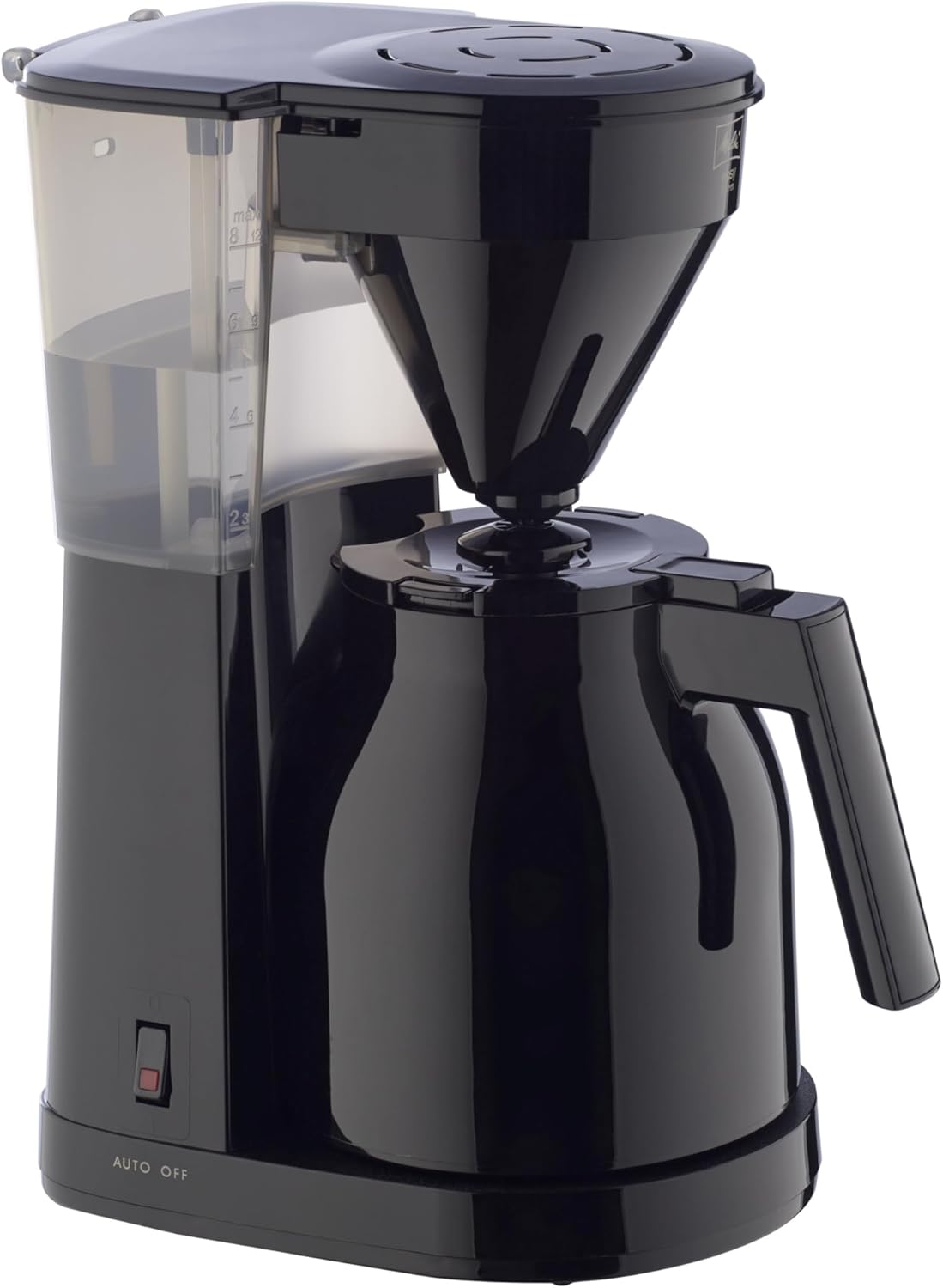 MELITTA Easy Therm II 6762891 – Pilienu kafijas automāts ar izotermisko krūzi, 1 l ūdens tvertne, 8-12 tasītes, melns