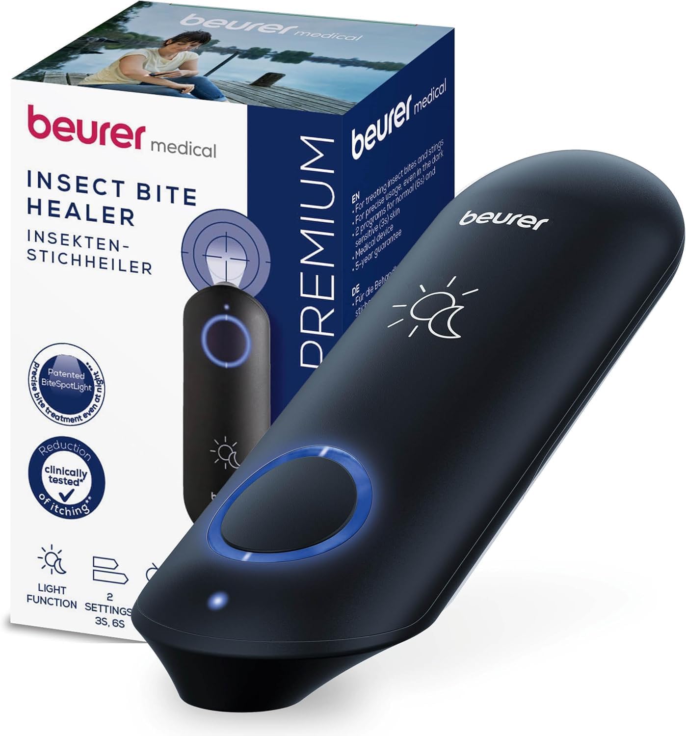 Beurer BR 90 60734 – Elektroniskais kukaiņu kodumu dziednieks, karstspalva, bez ķīmiskām vielām, gaismas funkcija, 2 programmas