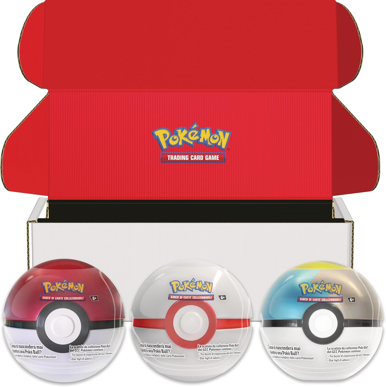 GCC Pokémon Collector's Series – Kāršu spēle, Poké Ball kolekcijas komplekts, Poké Ball, Premier Ball, Luna Ball, 9 paplašinājumu komplekti, 7 uzlīmju lapas