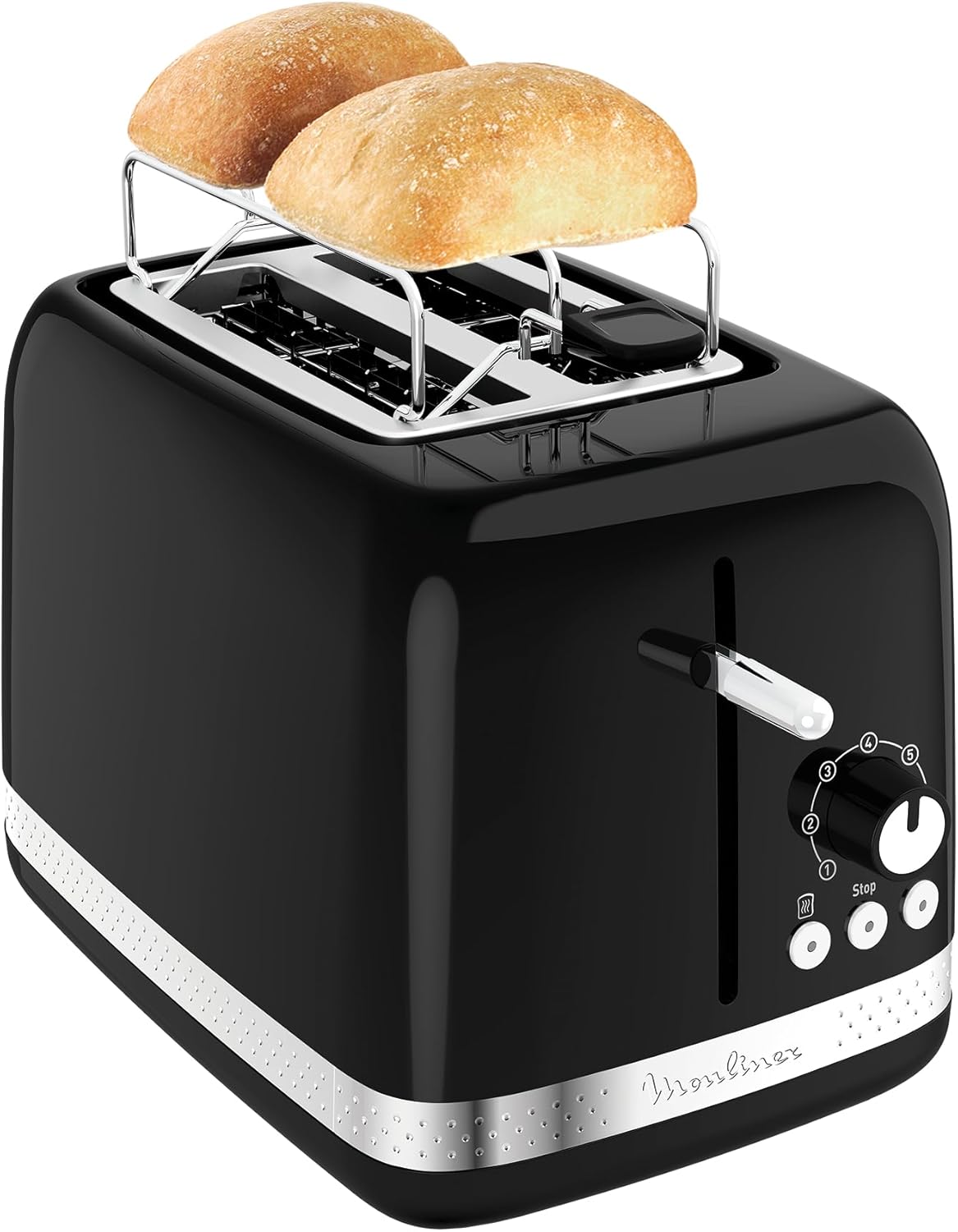 Moulinex Sun LT301810 – Tosteris ar 2 platām ligzdām, retro dizains, 7 siltuma iestatījumi, sildītājs, pacēlājs, apgaismotas pogas