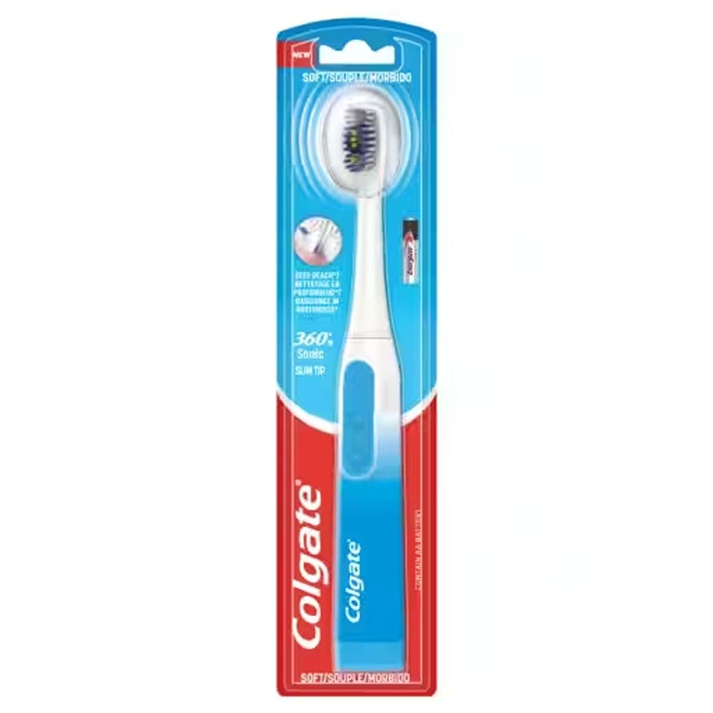 Colgate 360 Sonic Slim – Akumulatora zobu birste mīkstu sariņu, ergonomisks dizains, 1 gab.