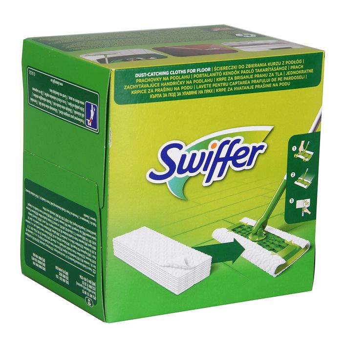 Swiffer – Sausās mikrošķiedras putekļu lupatiņas, 40 gab., putekļu un spalvu savākšanai, universālas grīdām, Giga Formāts