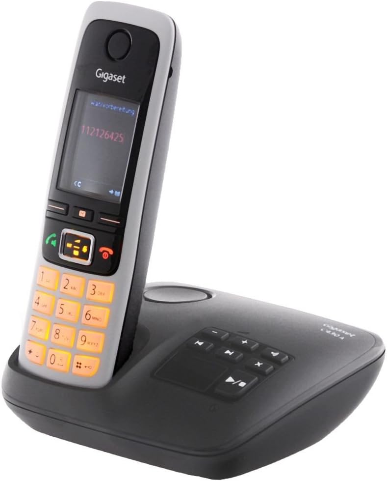 Gigaset C430A – Bezvadu DECT tālrunis ar automātisko atbildētāju, brīvroku funkcija, TFT krāsu displejs, melns-sudrabs