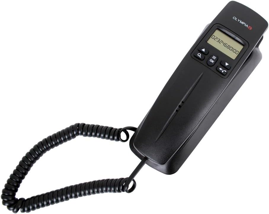 Olympia 4101 – Klasiskais vadu telefons mājai vai birojam, LCD displejs, viegla navigācija, melns