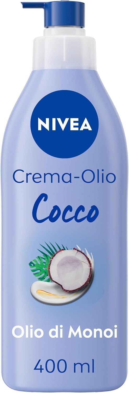 NIVEA Cream-Oil – Mitrinošs ķermeņa krēms, 48h mitrināšana, Monoi un kokosriekstu aromāts, 400 ml