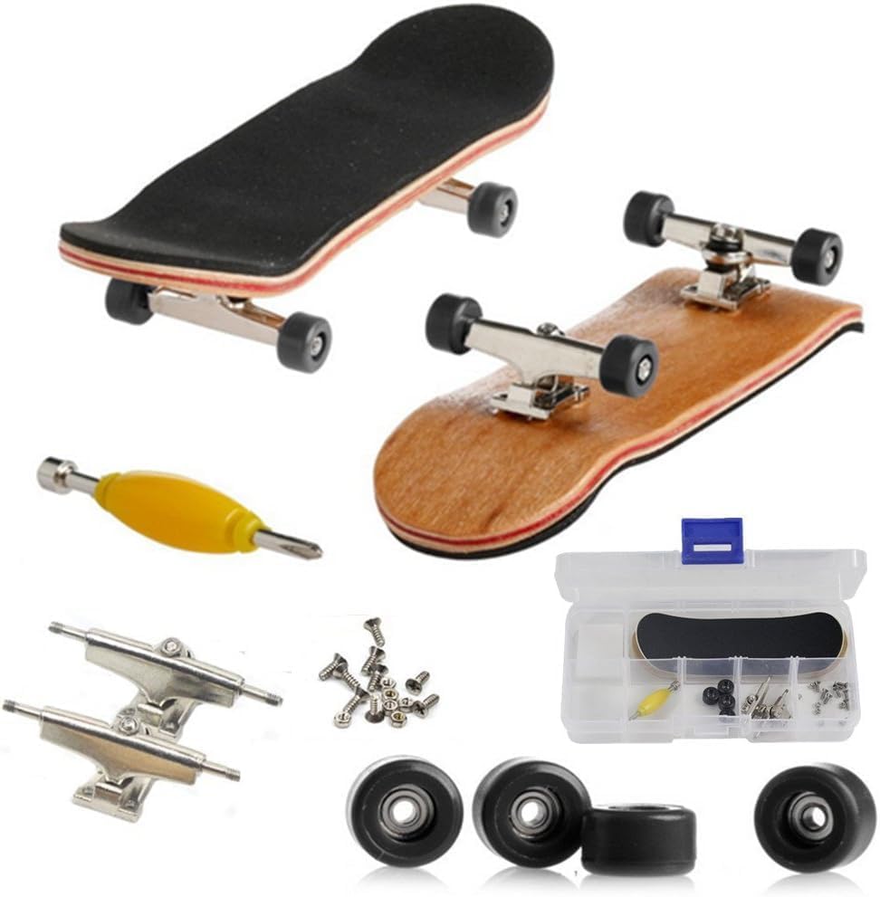 Skate – Profesionāls  koka pirkstu skeitborda komplekts bērniem, dēlis ar kastīti, dzimšanas dienas dāvana, melns