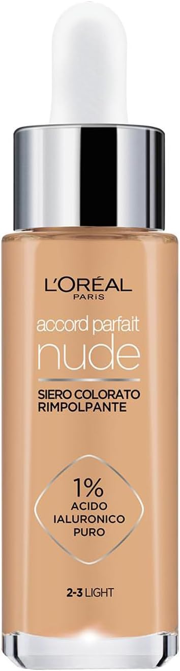 LOréal Paris Accord Parfait – Tonētais serums sejai, atjaunojošs, mitrinošs, dabīgs finišs, viegla tekstūra, gaišs tonis, 30 ml