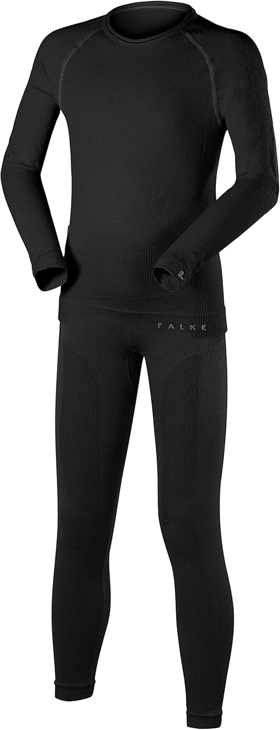 FALKE 31909 – Bērnu siltās apakšveļas komplekts, aukstām temperatūrām, ātri žūstošs, elpojošs, melns, 110 - 116 izmērs