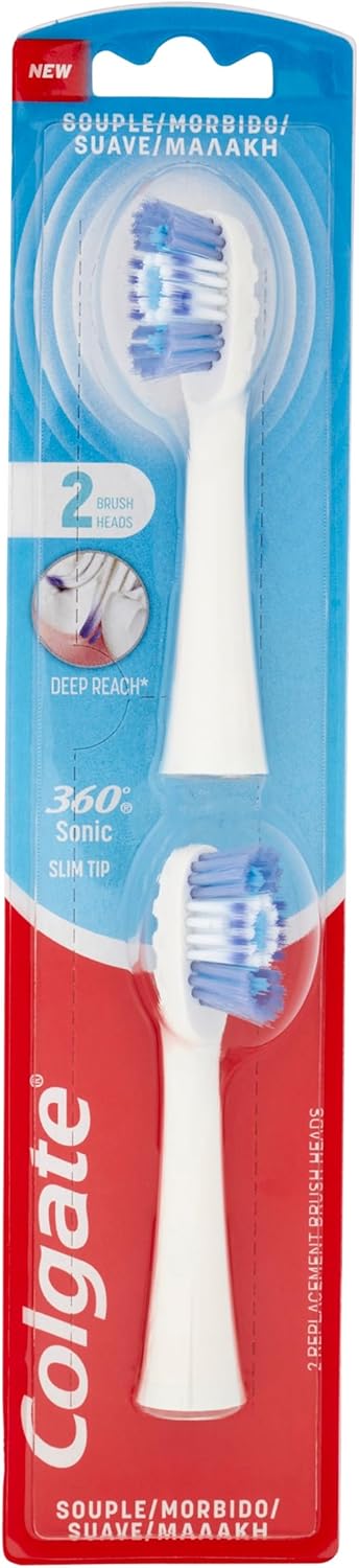 Colgate Sonic Refill 360 – Vidēja cietības zobu birstes galviņu komplekts, 2 birstes galviņas