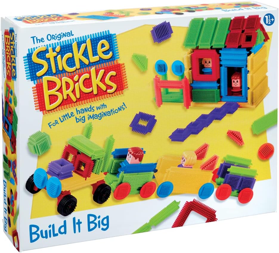 Stickle Bricks TCK02100 – Lielais būvēšanas komplekts bērniem, 84 gabali, stimulē iztēli, uzlabo motoriku, drošs un izturīgs
