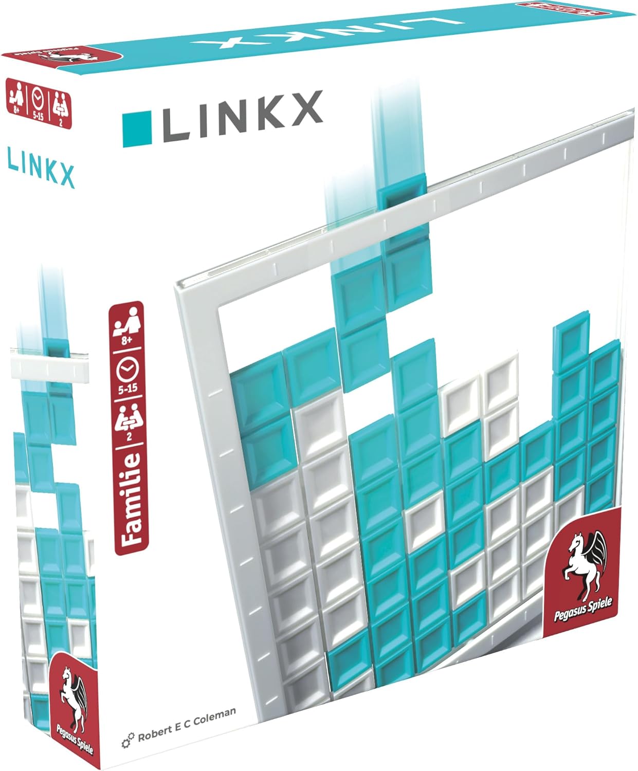 Pegasus Games Linkx 57138G – Galda spēle stratēģiskiem prāta vingrinājumiem, 22 x 5 x 22 cm, piemērota ģimenes izklaidei, aizraujoša un izglītojoša