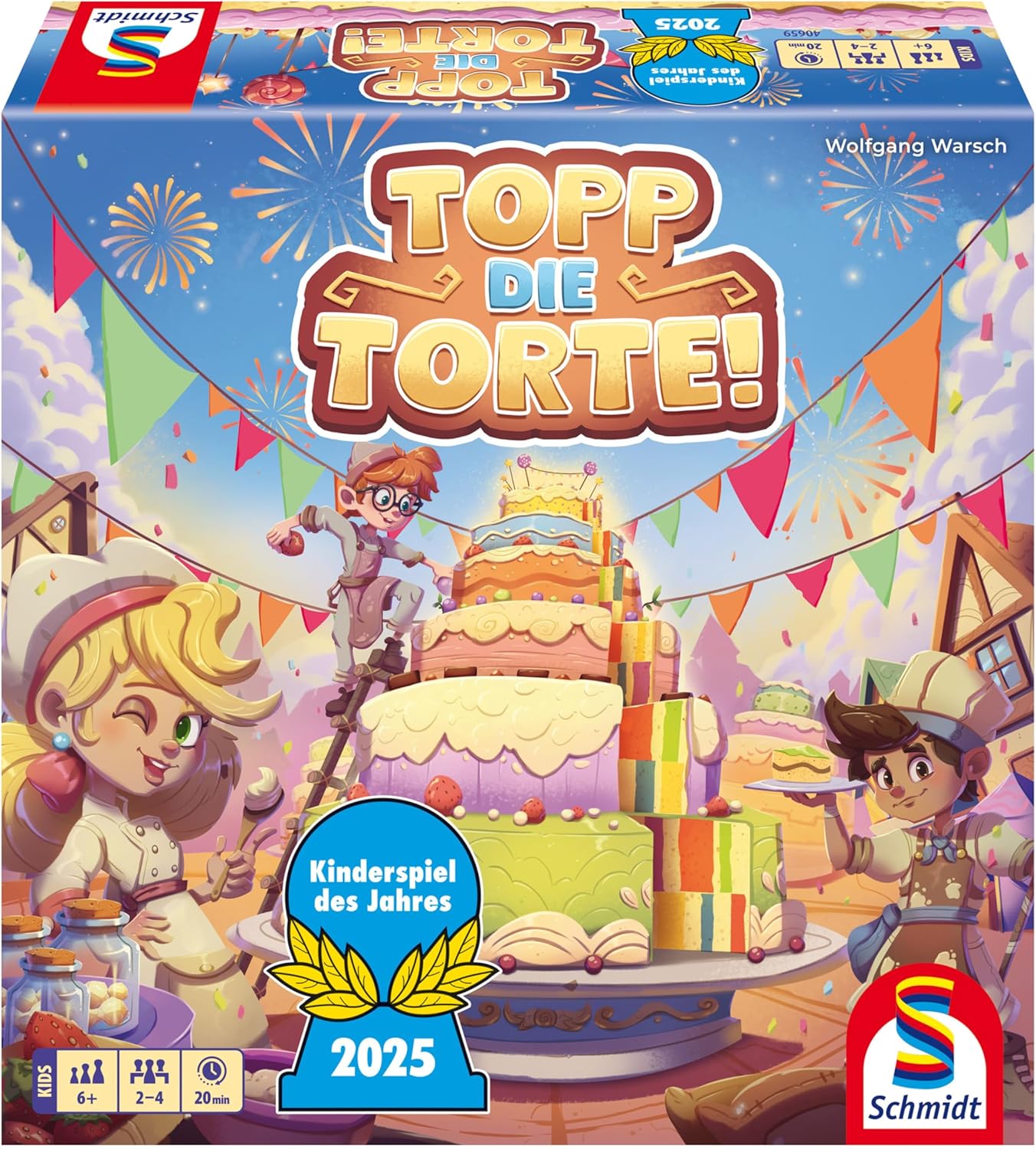 Schmidt Spiele Topp die Torte! 40659 – Bērnu galda spēle, 2025 gada labākā spēle, standarta izmērs, izglītojoša, jautra