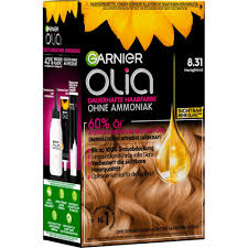 Garnier Olia – Permanentā matu krāsa bez amonjaka, ziedu eļļas, tonis 8.31 Honey Blonde