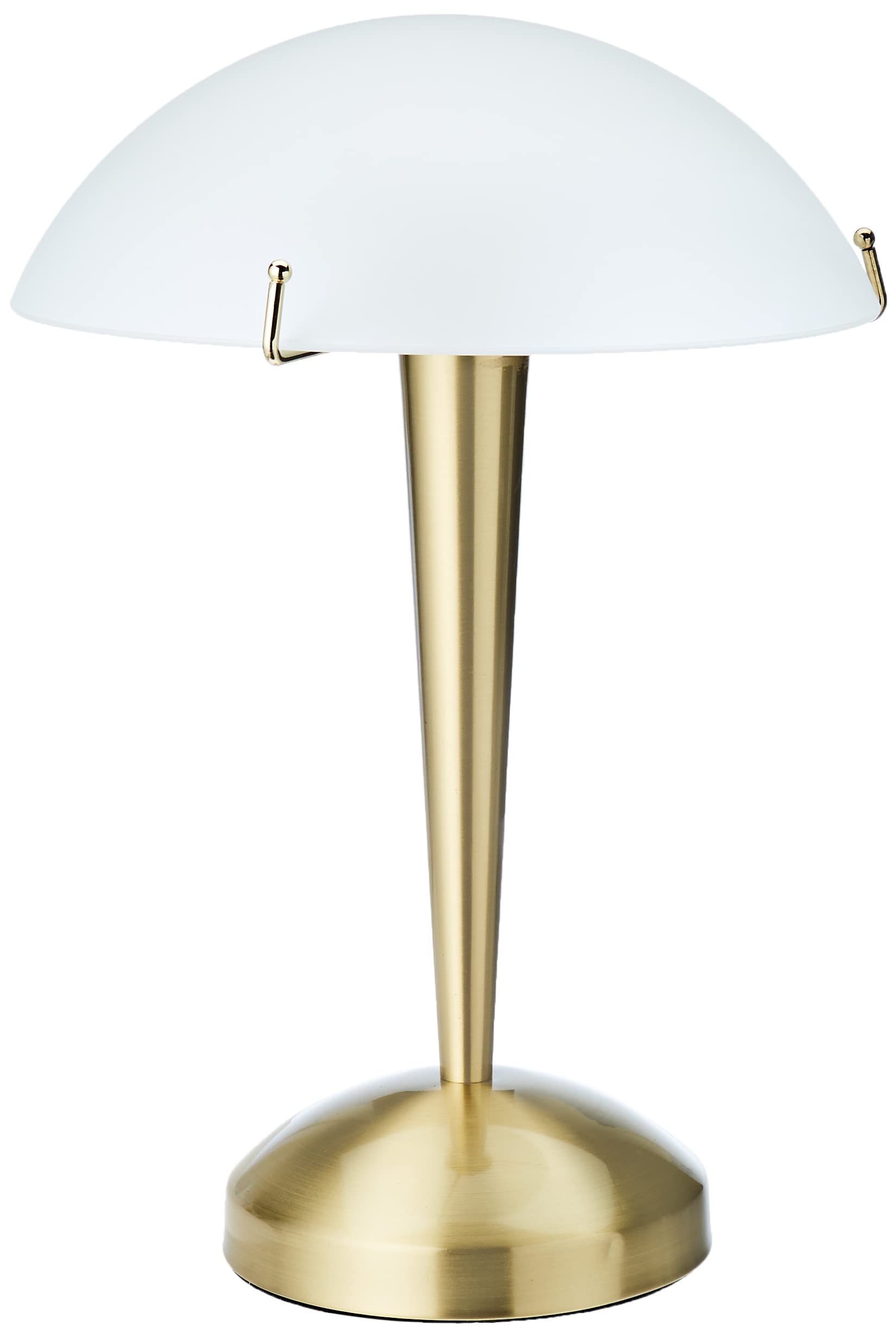 Reality Leuchten R59261008 - Galda lampa Pilz II ar matēta misiņa metālu un baltu stiklu, E14
