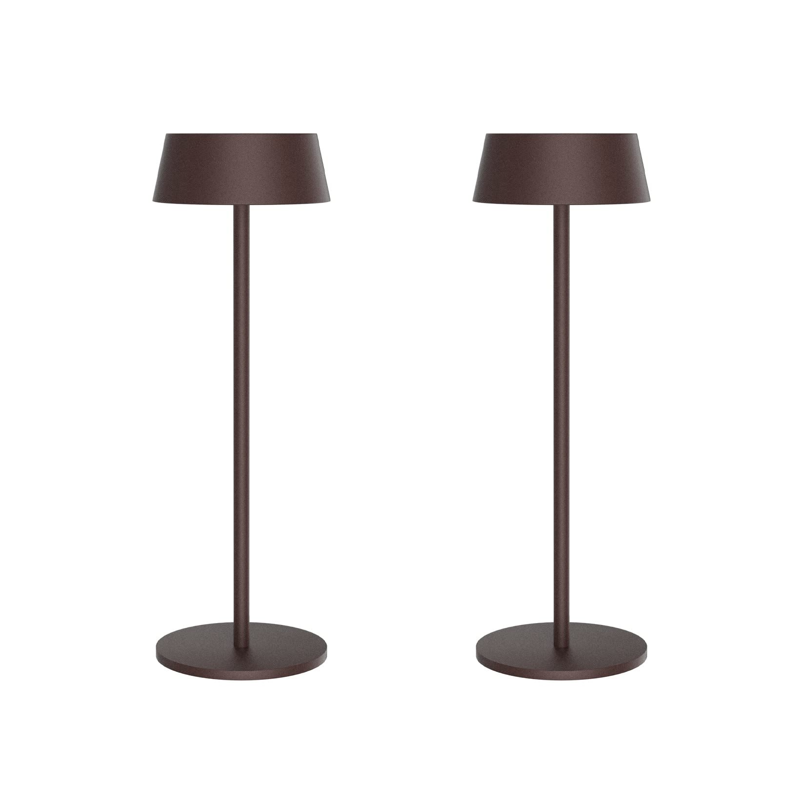 K-Bright GT-002 - Dimmējama bezvadu LED galda lampa, 2 gab., uzlādējama, 3000K, ūdensizturīga, dizainera lādēšanas stacija, rūsas sarkanā krāsā