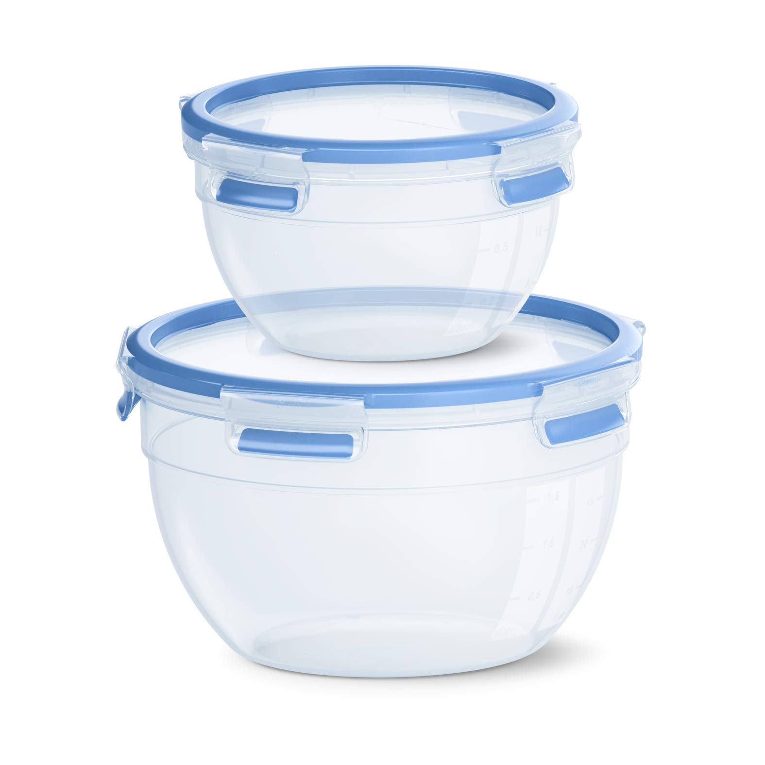 EMSA N1011600 Clip & Close - apaļas uzglabāšanas kastes, 2 gab., 1,1 L un 2,6 L