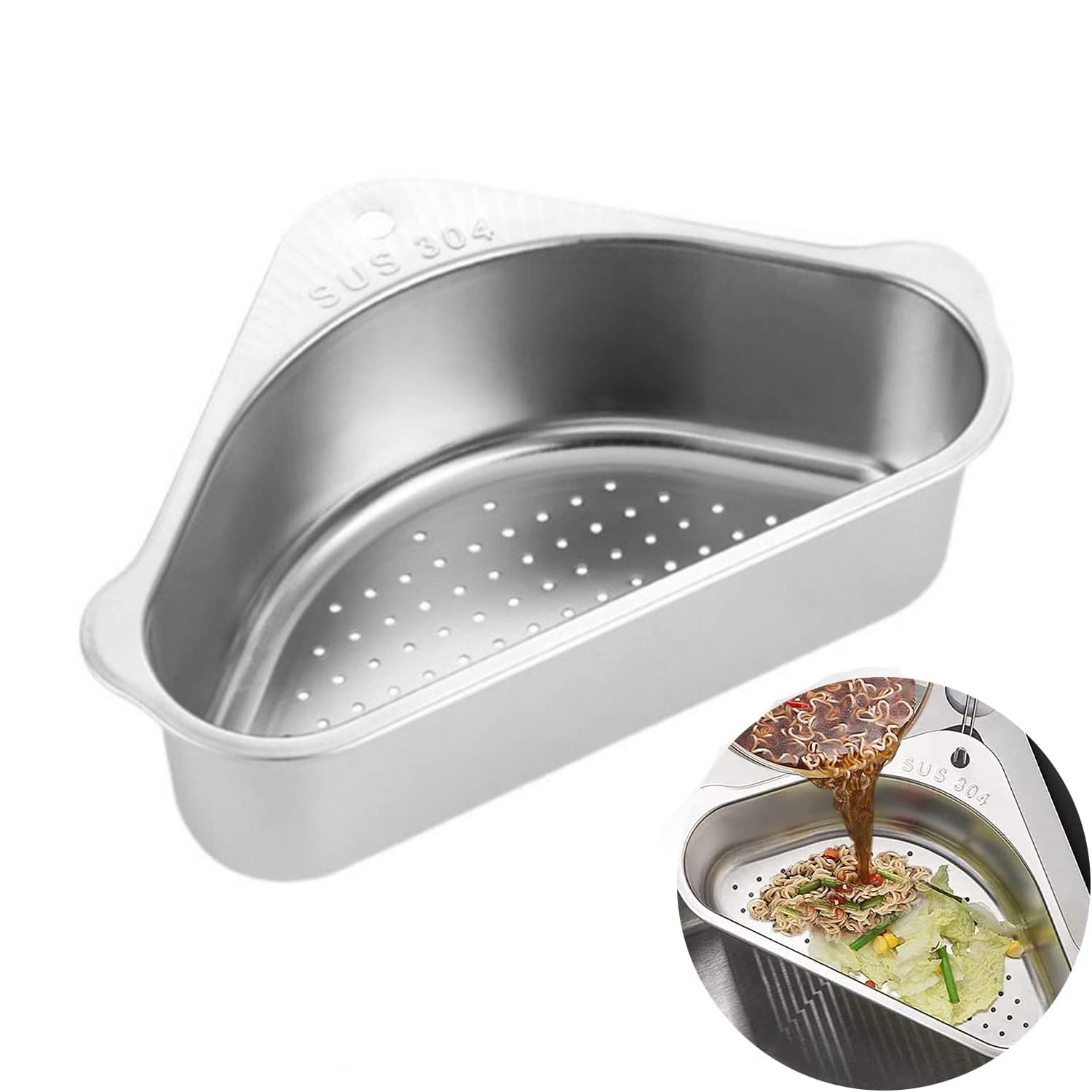 Trabag 304 JH-004 - Nerūsējošā tērauda trīsstūra izlietnes filtrs, sudrabs