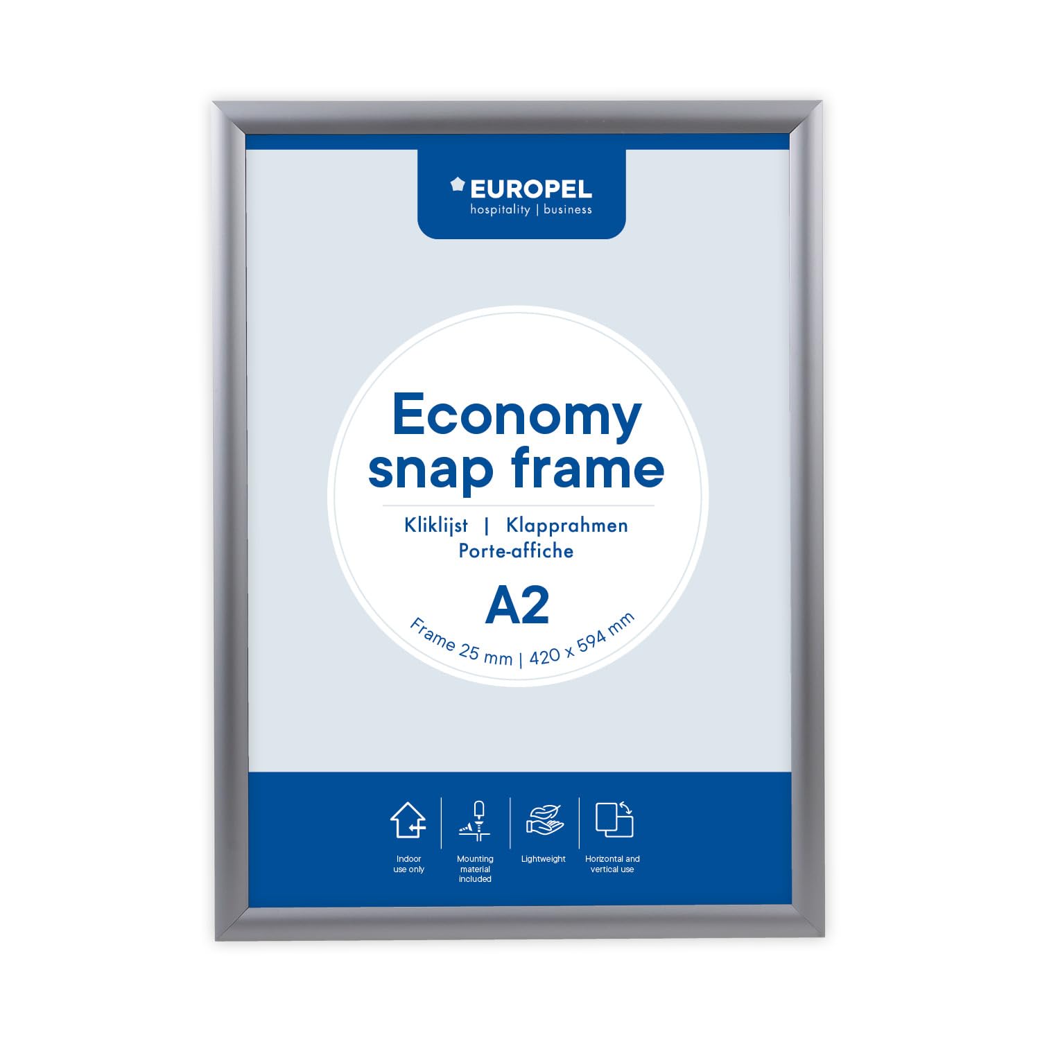 Europel 355092 - alumīnija rāmītis ar anti-atspīduma aizsargplēvi, A2