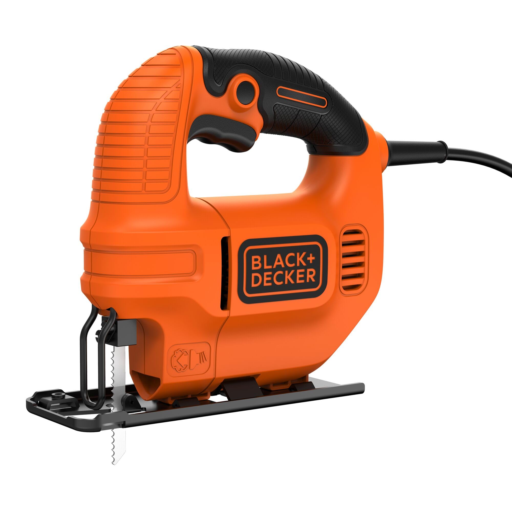 Black+Decker KS501-QS - Figūrzāģis ar 45grādu slīpuma sistēmu un putekļu izpūšanu, 400W