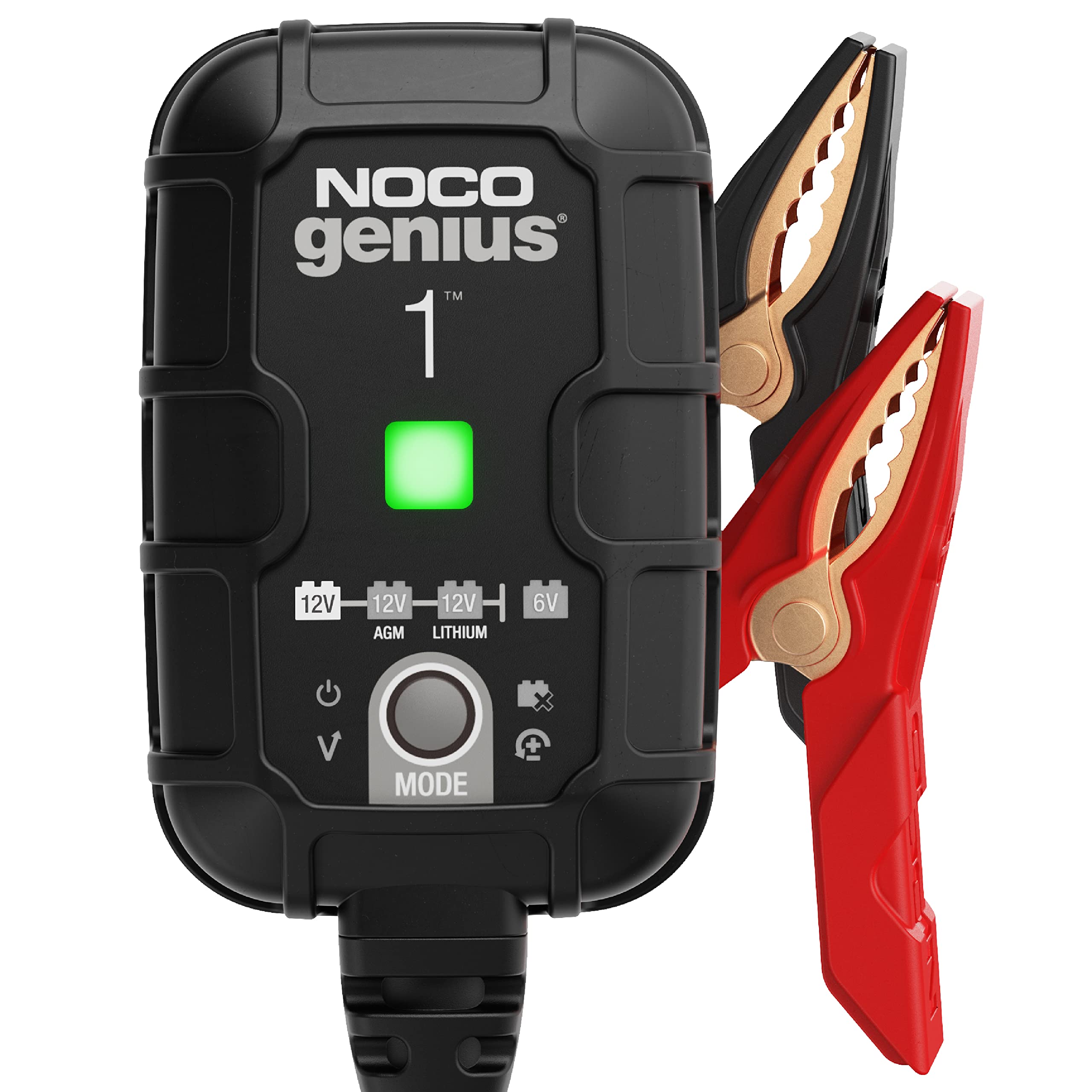NOCO Genius1EU - Viedais akumulatora lādētājs 1A 6V un 12V svina un litija akumulatoriem