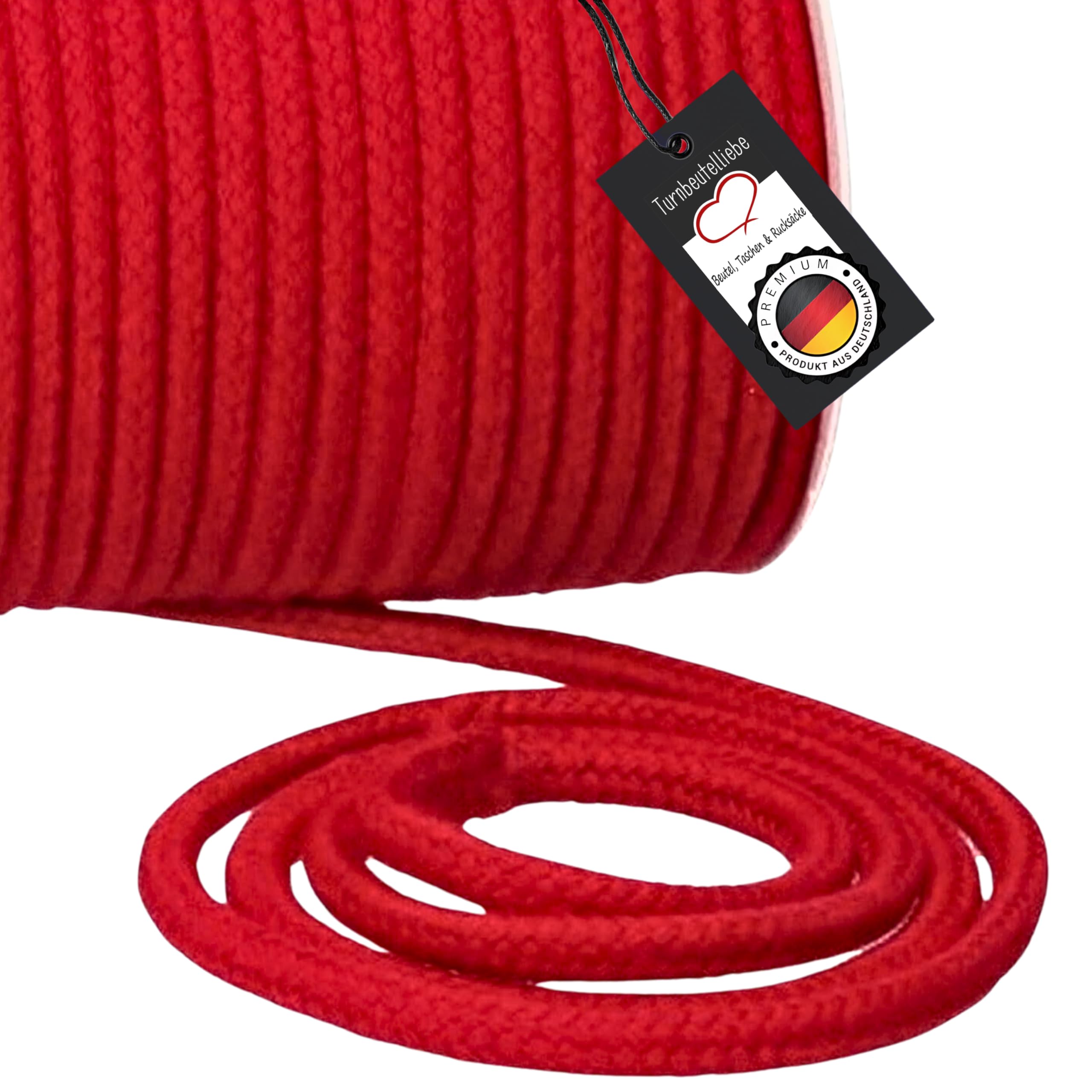 Kordel_ROT - 100% kokvilnas aukla, 8 mm plata, pīta, sporta somām, somām un biksēm, šūšanai