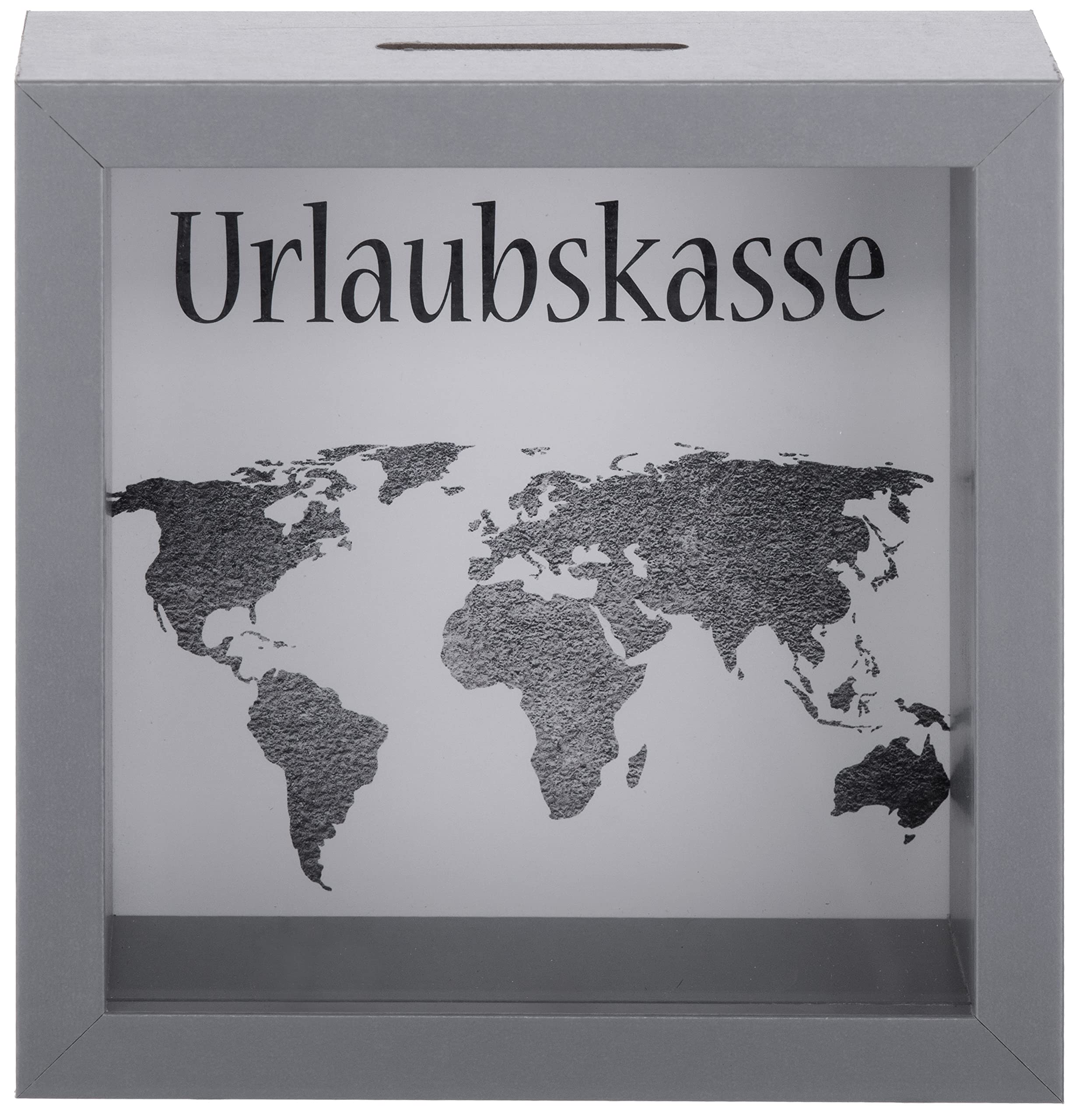 Brandsseller 52313- Krājkase ar stikla logu un pasaules karti