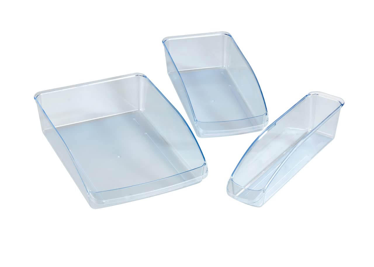 WENKO 54787100- Ledusskapja organizētājs, 3 gabalu komplekts, plastmasas