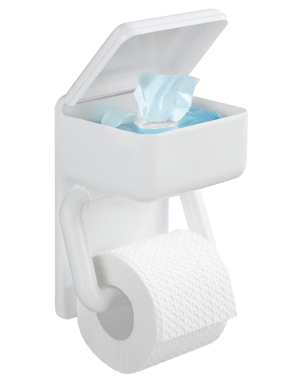 Maximex 8514500 - Tualetes papīra turētājs ar papildplauktu, plastmasas, 16x20x11 cm