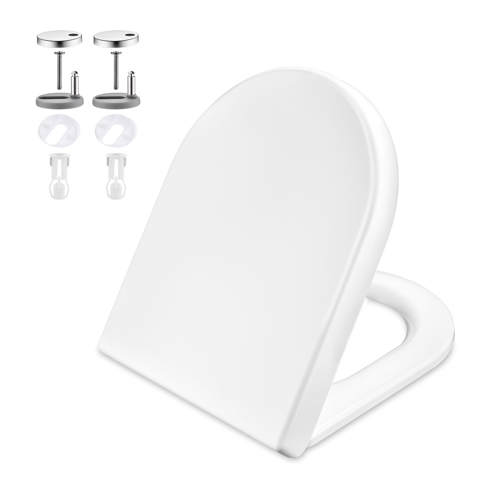 GRIFEMA G951 - Tualetes vāks, D formas, antibakteriāls, viegli tīrāms, porcelāna efekts