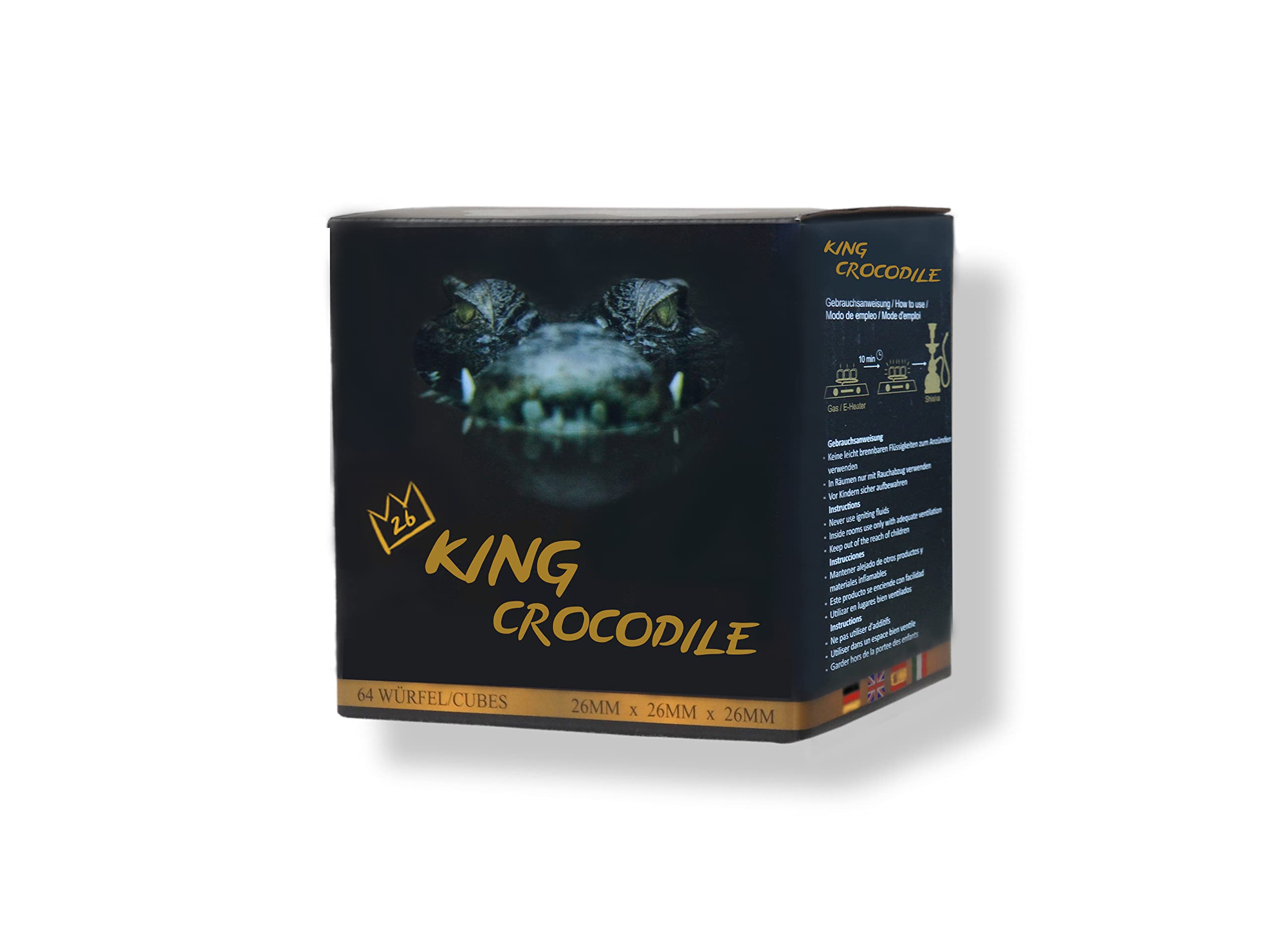King Crocodile - Ilgstošas degšanas kokosriekstu kokogles, maz dūmu, 3kg