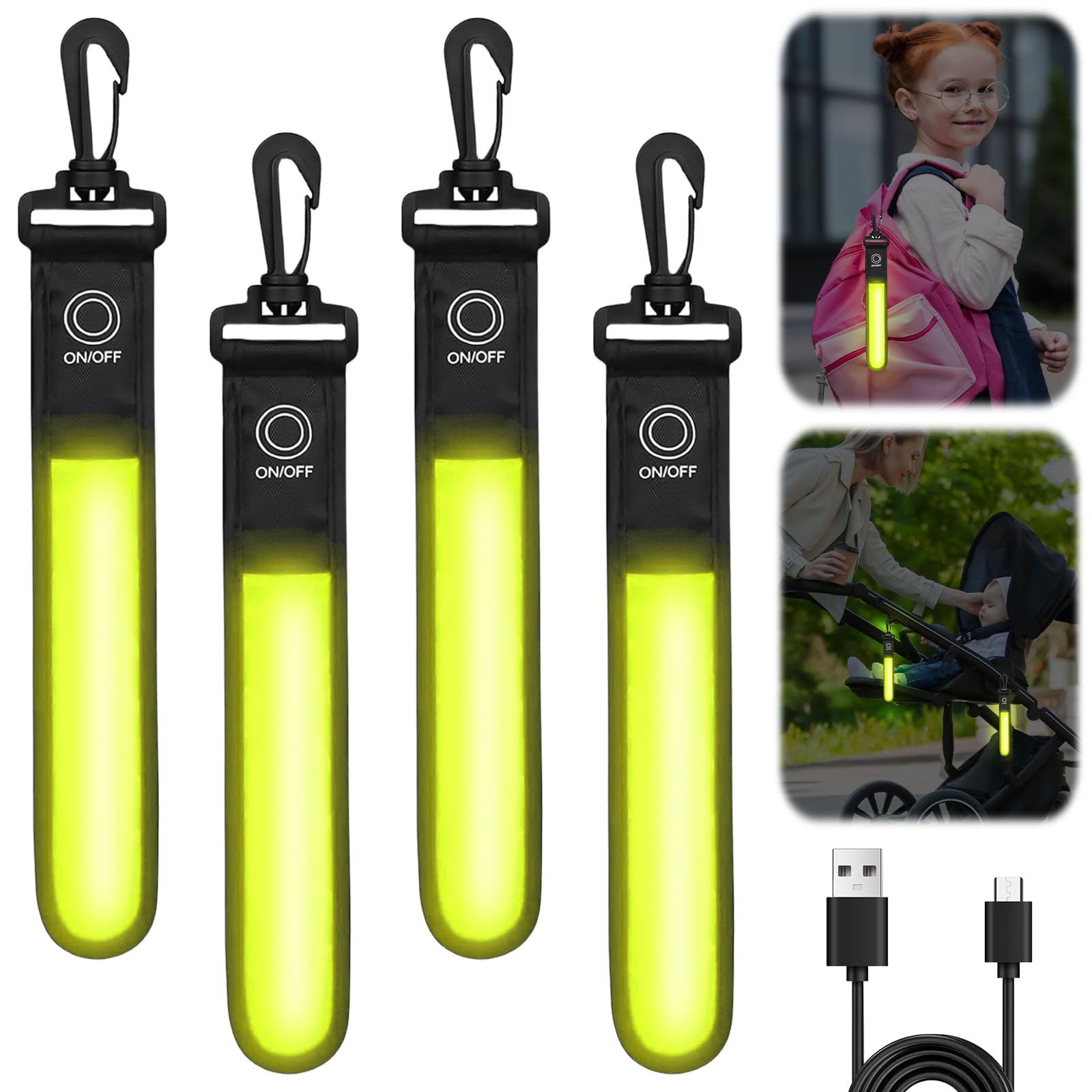 GAOUTO - LED atstarojošs skolas somu pirksriņš ar 3 režīmiem un USB uzlādi