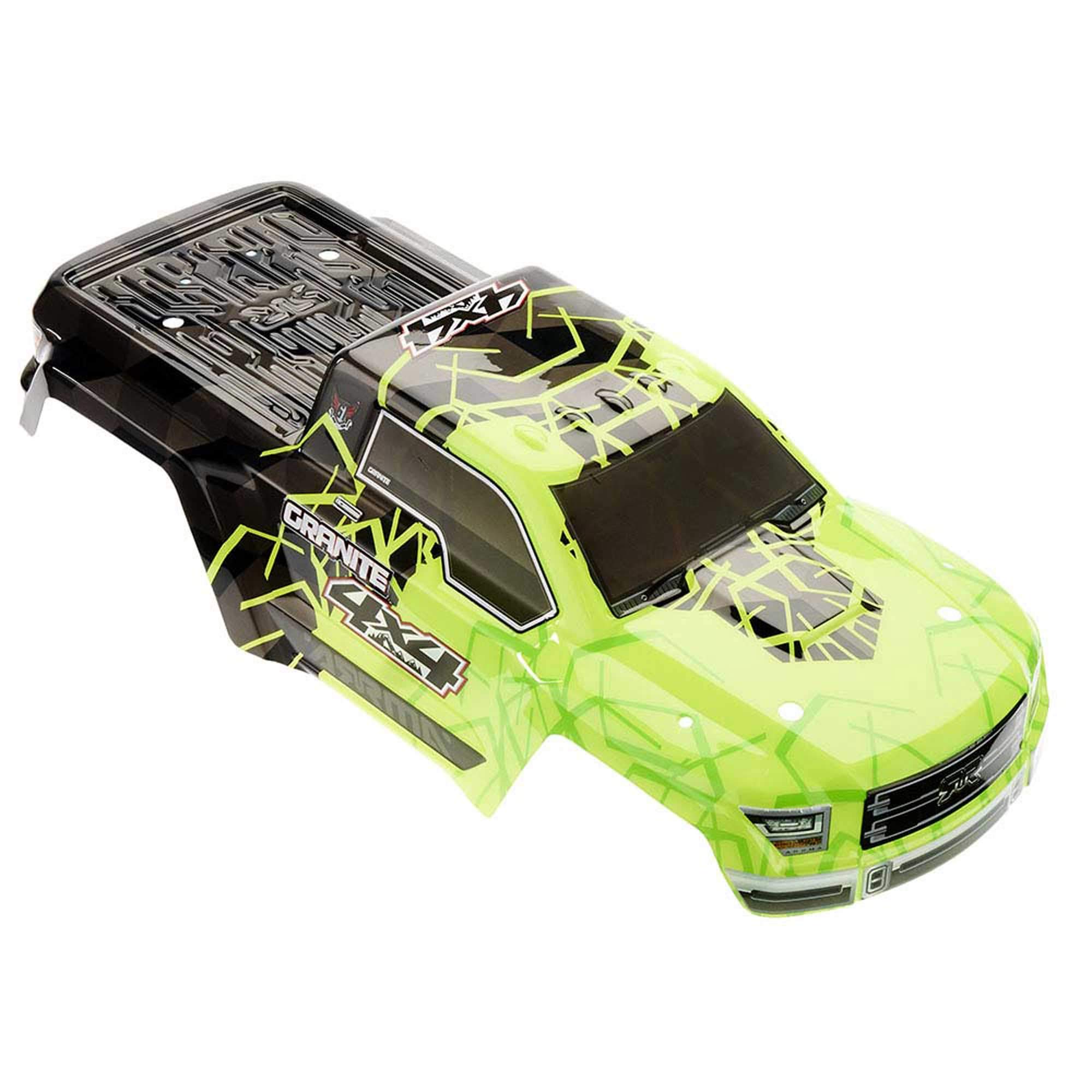 ARRMA Granti ARAC3335 - Krāsota virsbūve/uzlīme, granīta zaļā krāsā, 4x4 Mega