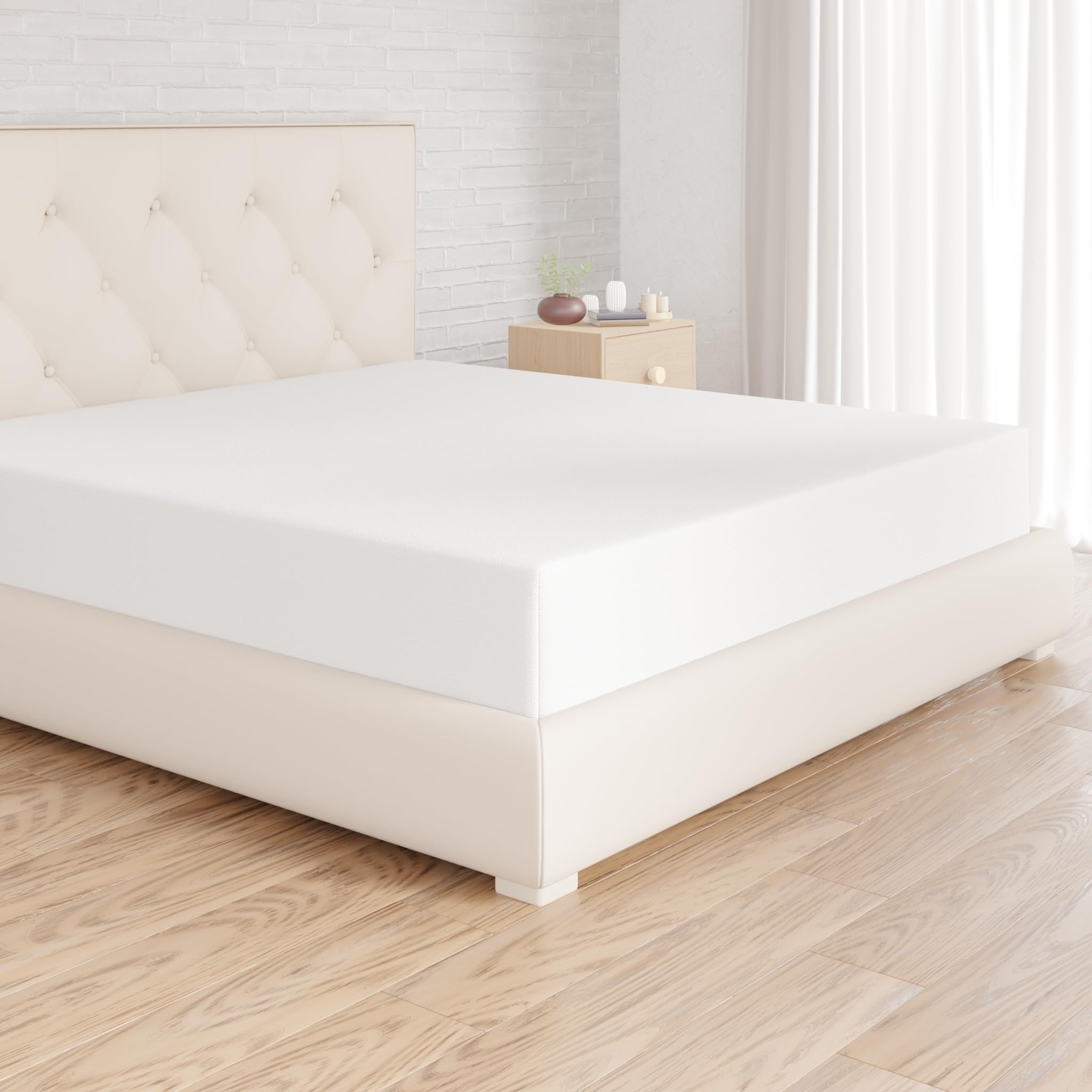 Amazon Basics - Mikrošķiedras palags, matračiem līdz 30 cm, 200 x 200 cm, balts