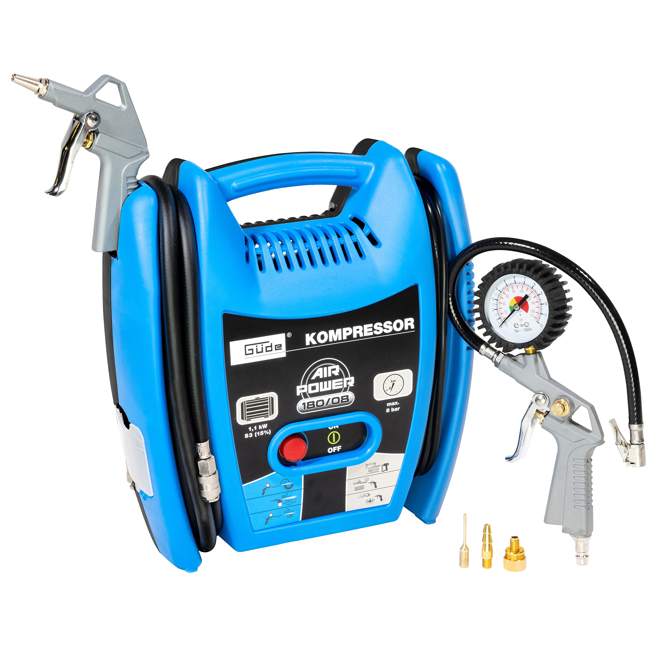 Güde Airpower 18008 - kompresors ar siksnas piedziņu, 8 bar, 230 V, 1,1 kW