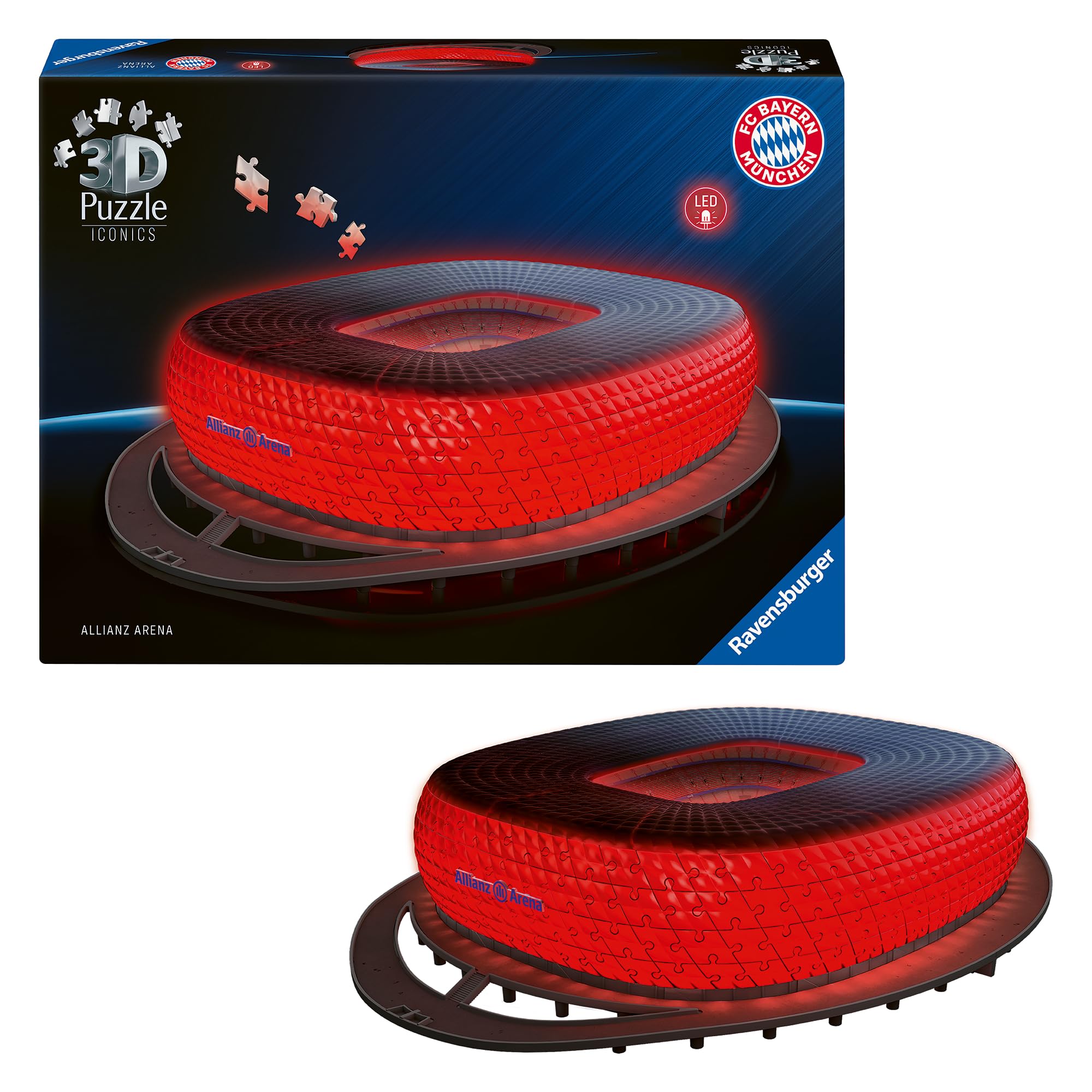 Ravensburger 12008033 - Slavenais FC Bayern Munich stadions, 3D puzle, ar gaismu