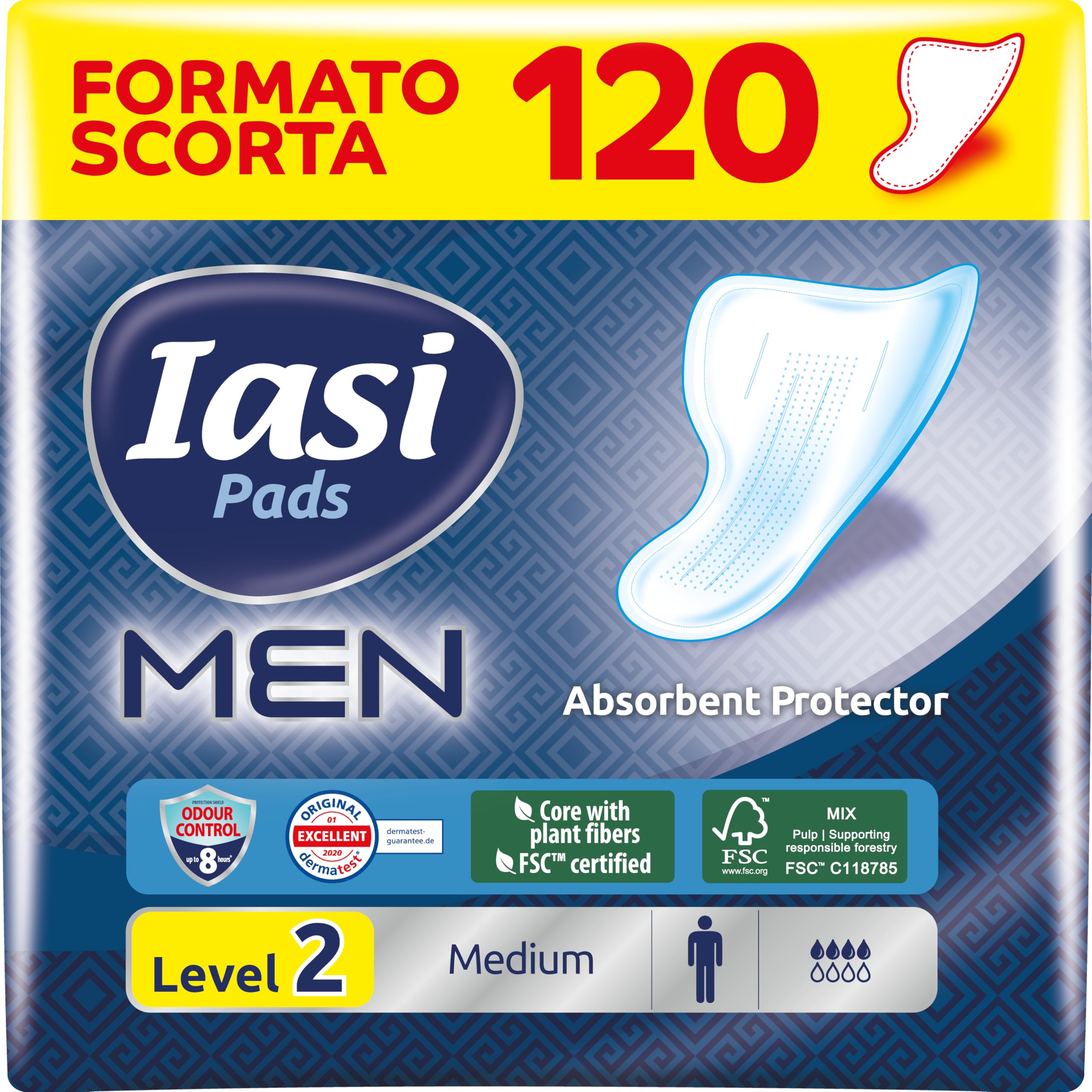 IASI MEN Medium - Noplūdes absorbējoši paliktņi vīriešiem, 10 vienības