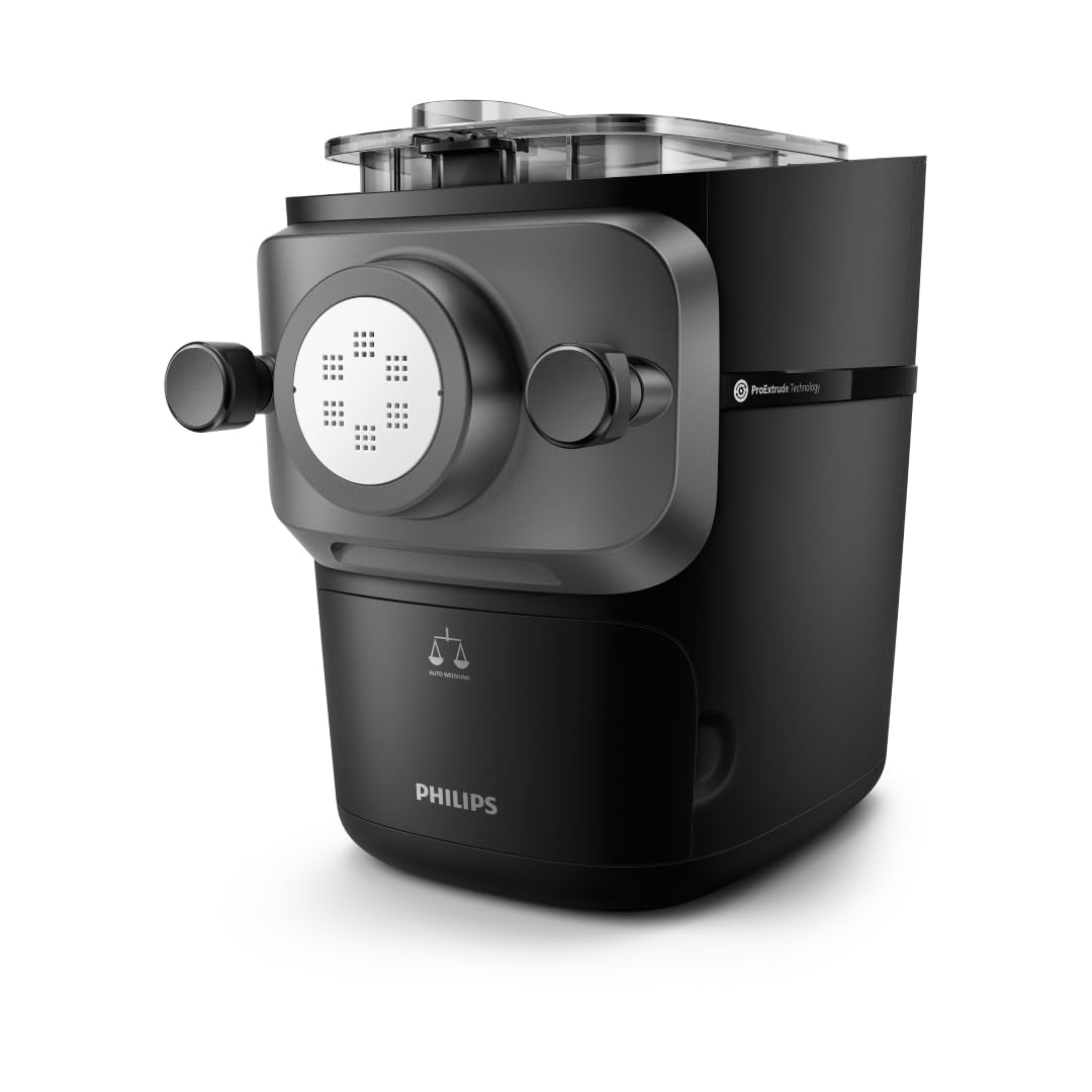 Philips HR2665/93 7000 series - automātiskā makaronu mašīna ar svēršanu, 8 formas uzgaļi, 200 w, melna