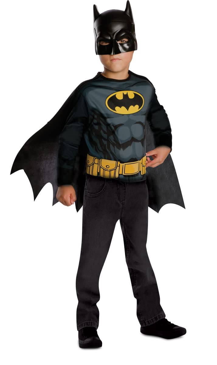 Rubies I-301264 - Oficiālais Batman kostīms bērniem, 5-8 gadi, ar garām piedurknēm, apmetni un masku