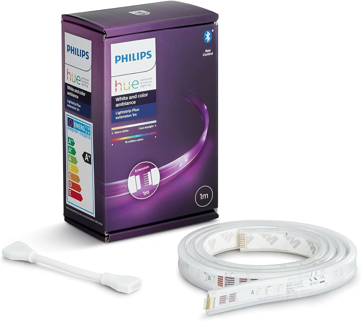 Philips Hue White & Color Ambiance Lightstrip Plus - LED gaismas lente un paplašinājums, 1m LED josla