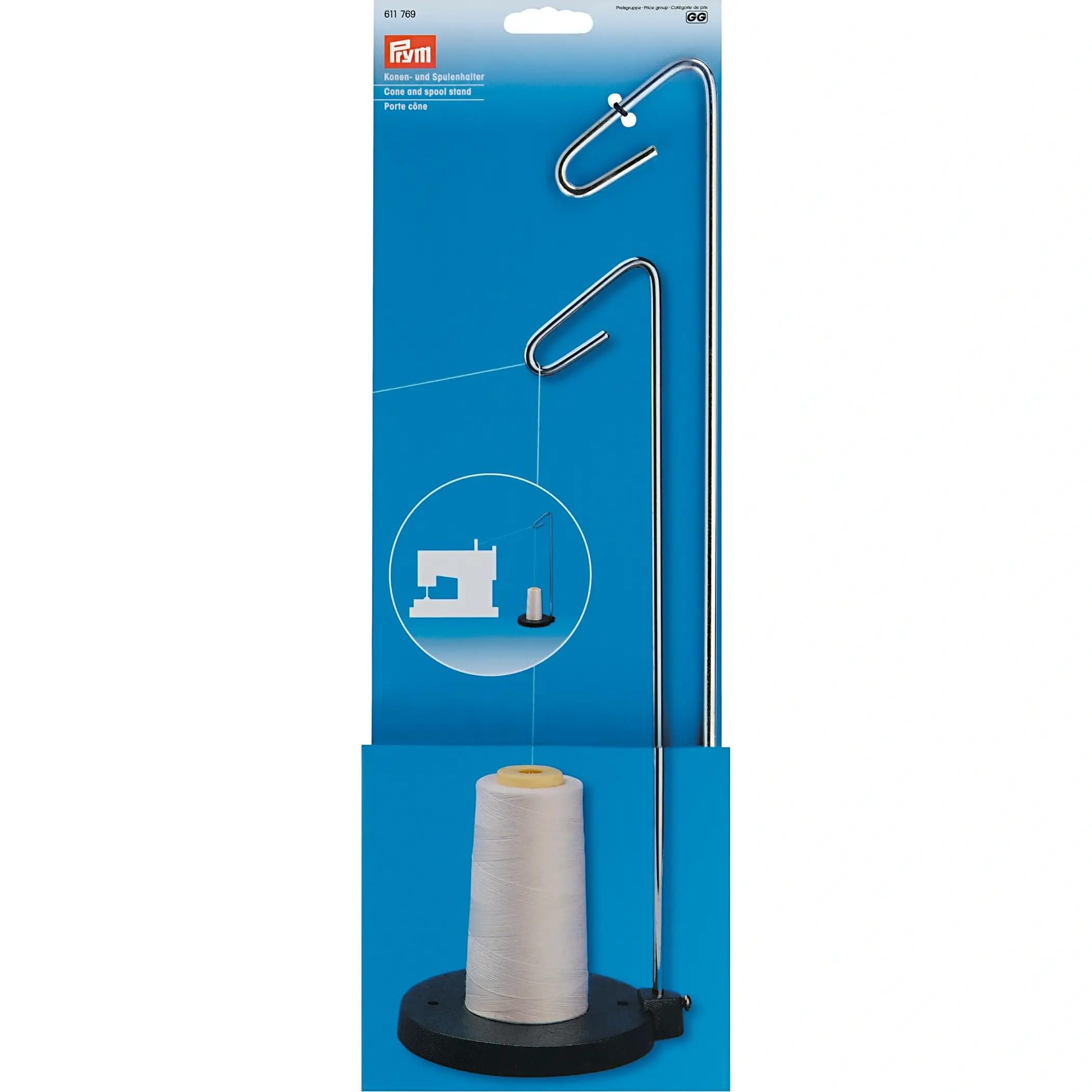 Prym 611769 - Metāla spoles turētājs ar fadenfīrungu šujmašīnām, sudrabs