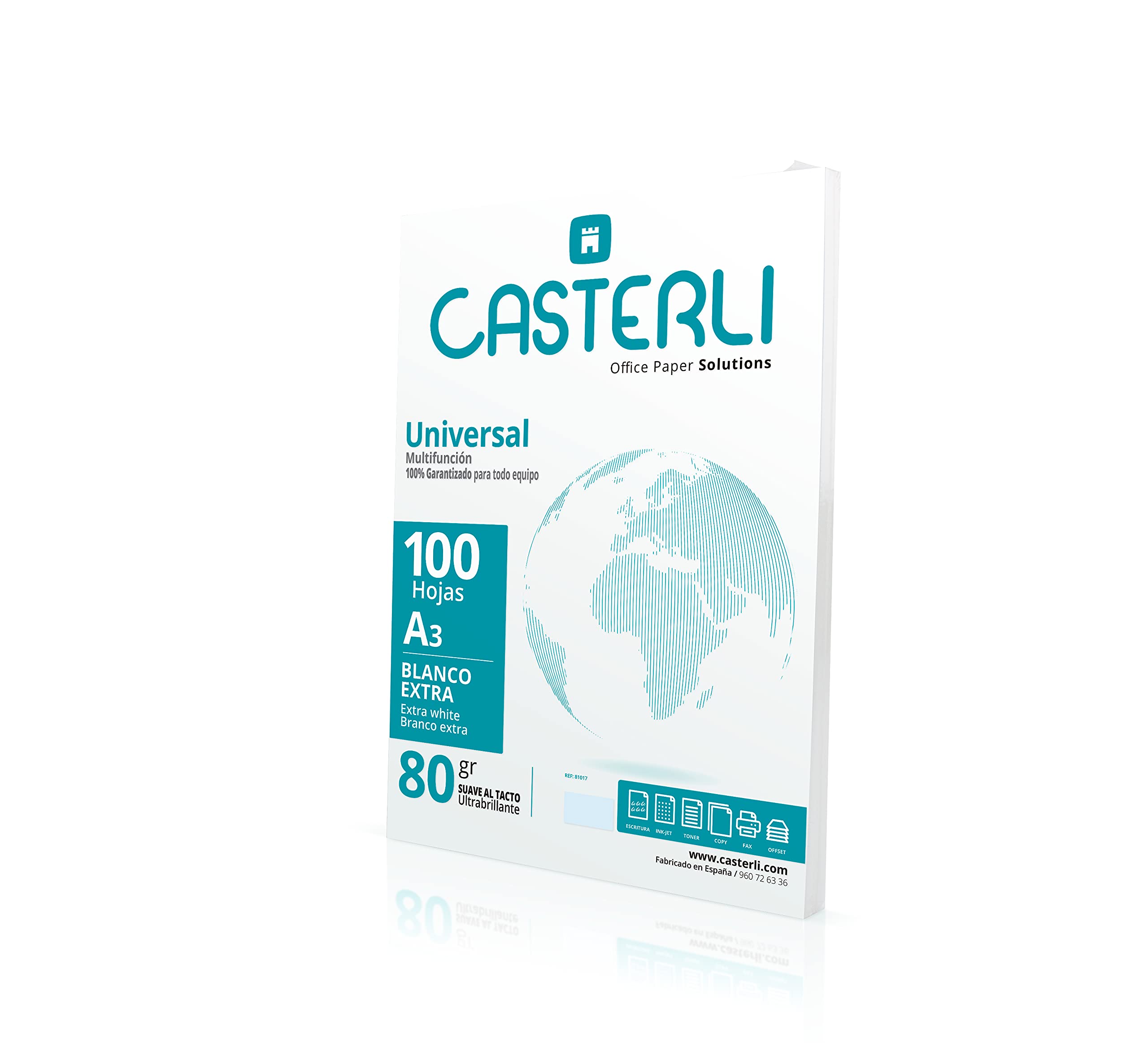 Casterli - A3 formāta papīrs 80 g/m2, 100 lapas, augstas kvalitātes